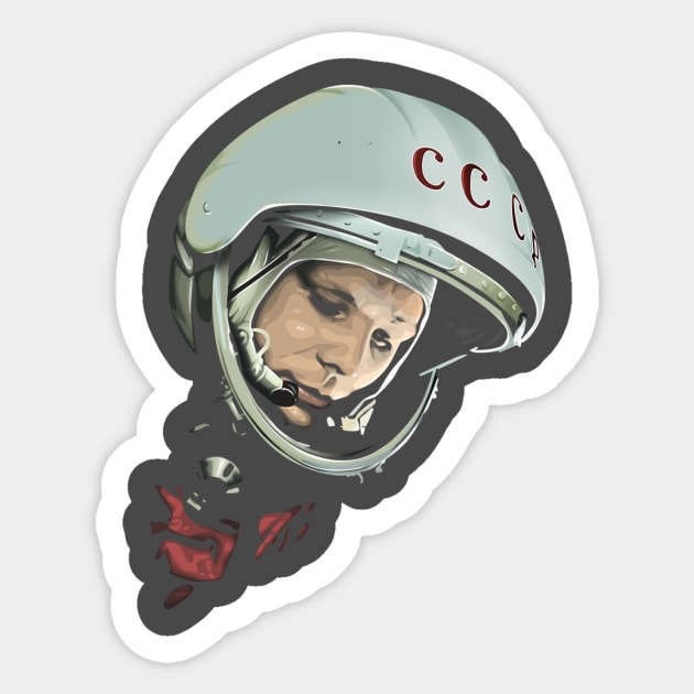 Yuri Gagarin Sticker by makarxart